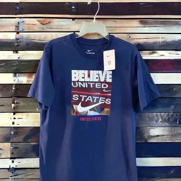 Nike USMNT Soccer Men's "Believe" Navy Blue Tee NEW With Tags Size XL USMNT - Picture 5 of 7